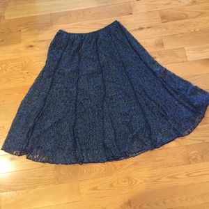 Christopher & Banks navy white polka dot skirt